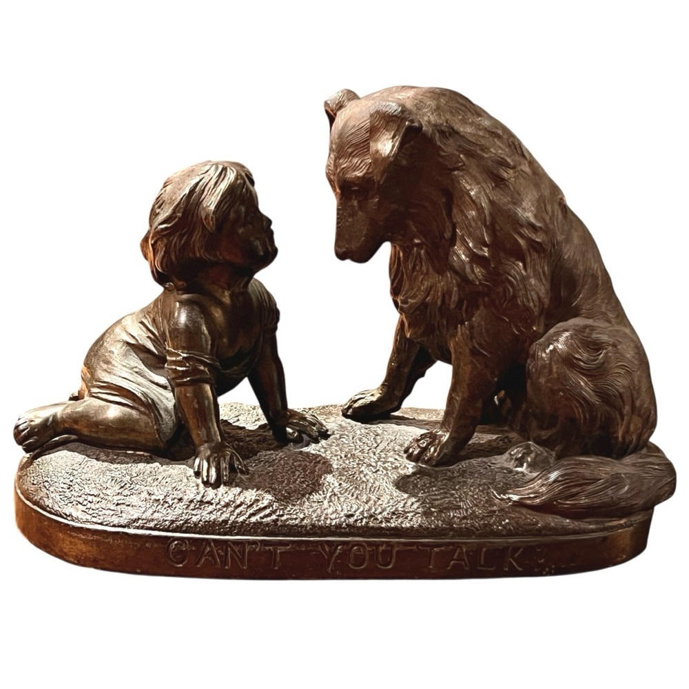 Bronze Sculpture “Can’t You Talk?” by G. Ferrad